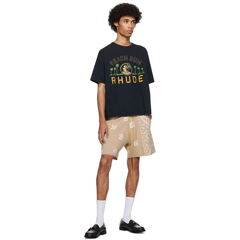 RHUDE Men's Black 'beach Bum' T-Shirt